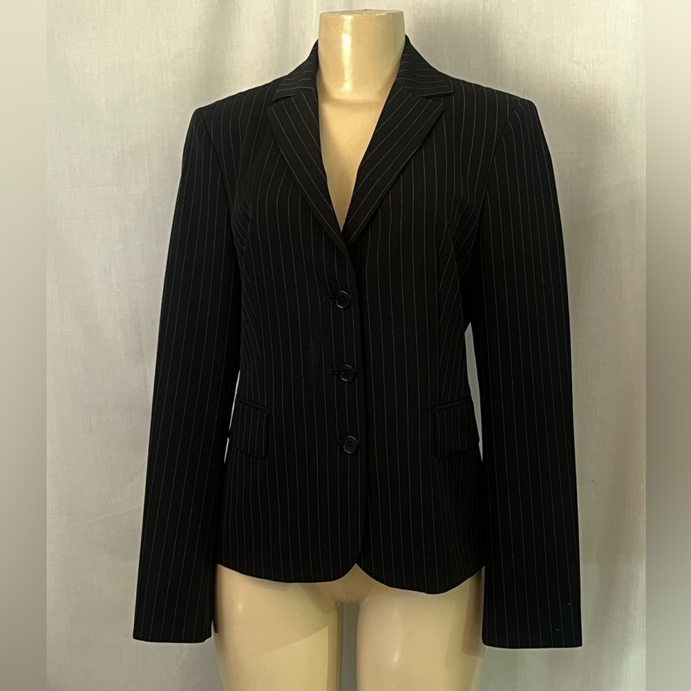 United Colors Of Benetton Black Striped Blazer